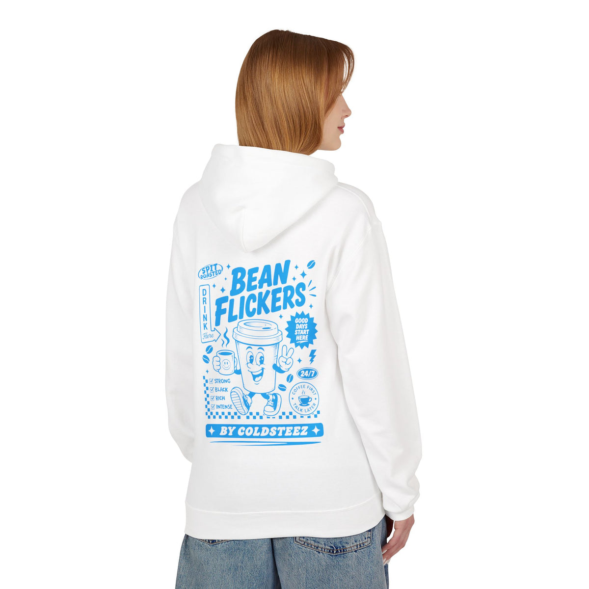 ColdSteez (CS014H) – "Bean Flickers" Coffee Shop Graphic Hoodie