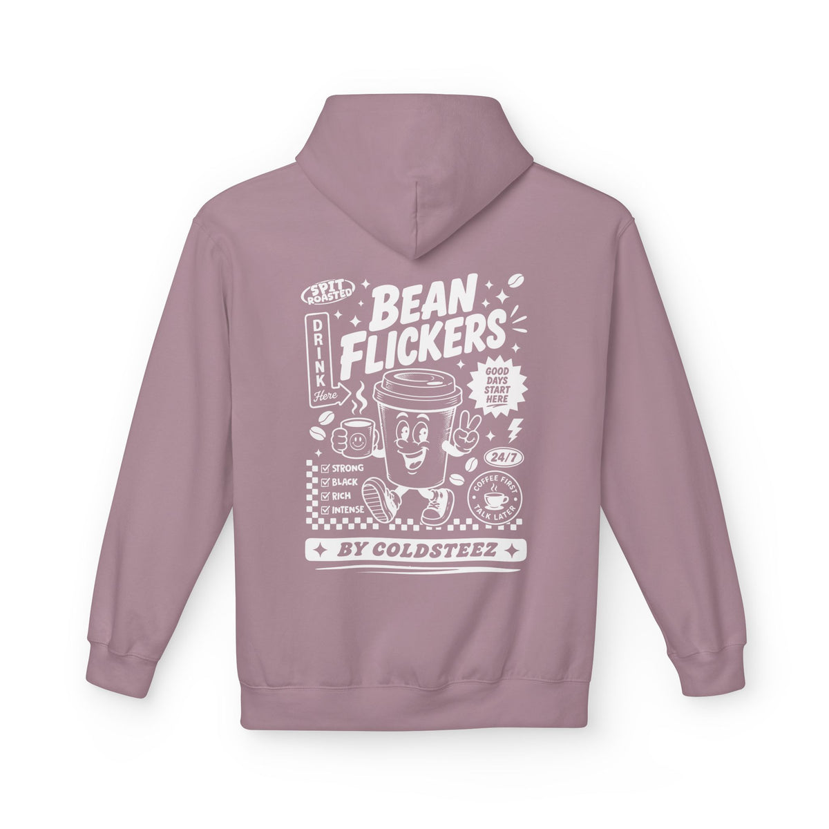 ColdSteez (CS014H) – "Bean Flickers" Coffee Shop Graphic Hoodie