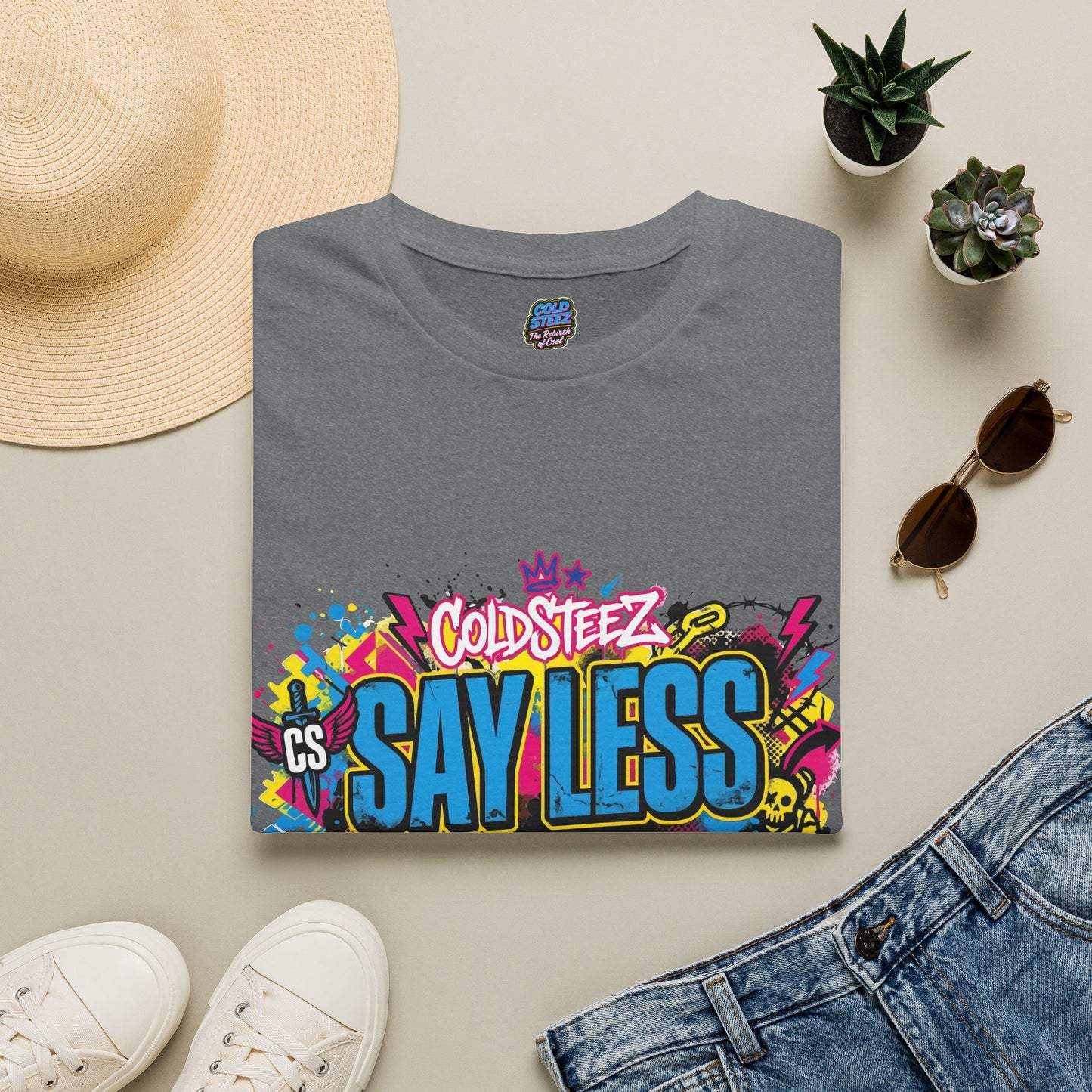 Say Less Graphic Tee — Bold Colorful Streetwear Shirt