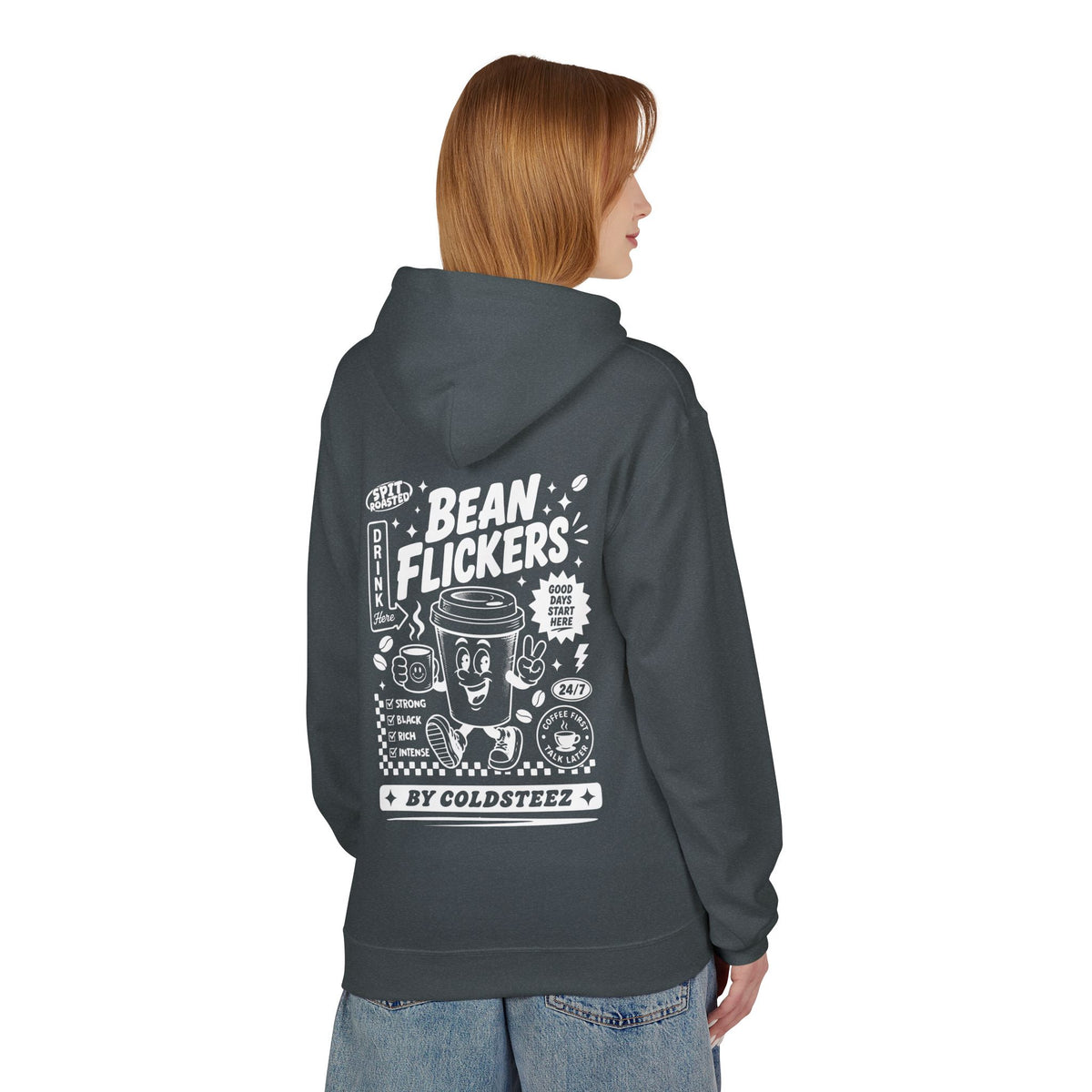 ColdSteez (CS014H) – "Bean Flickers" Coffee Shop Graphic Hoodie