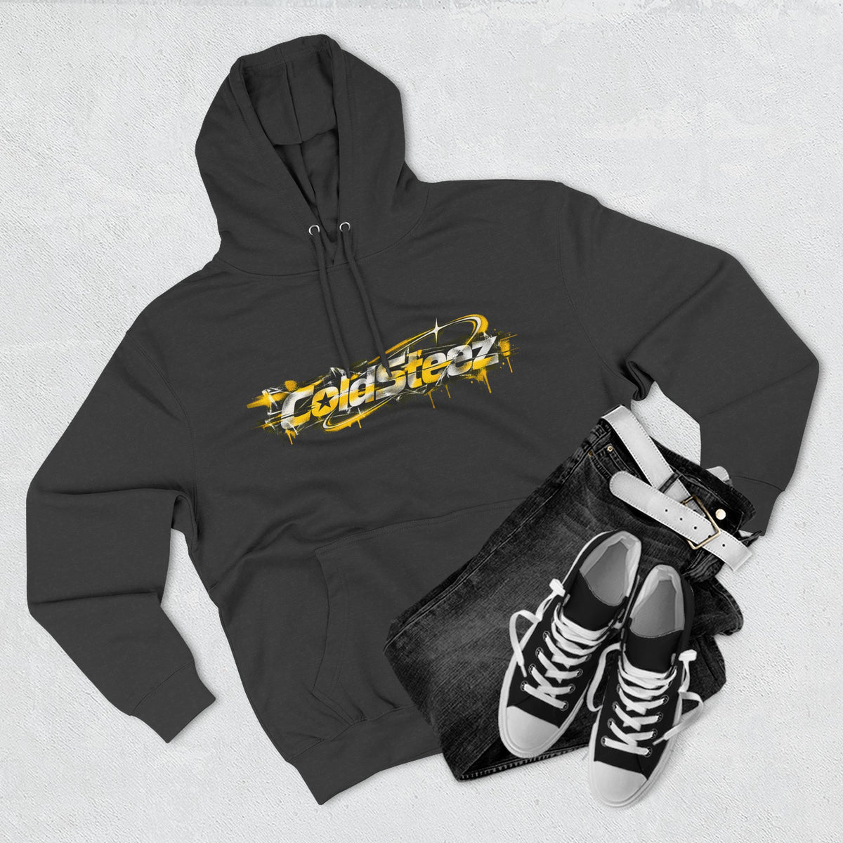 ColdSteez (CS015H) – "ColdGrit" Distressed Hoodie | UK Streetwear