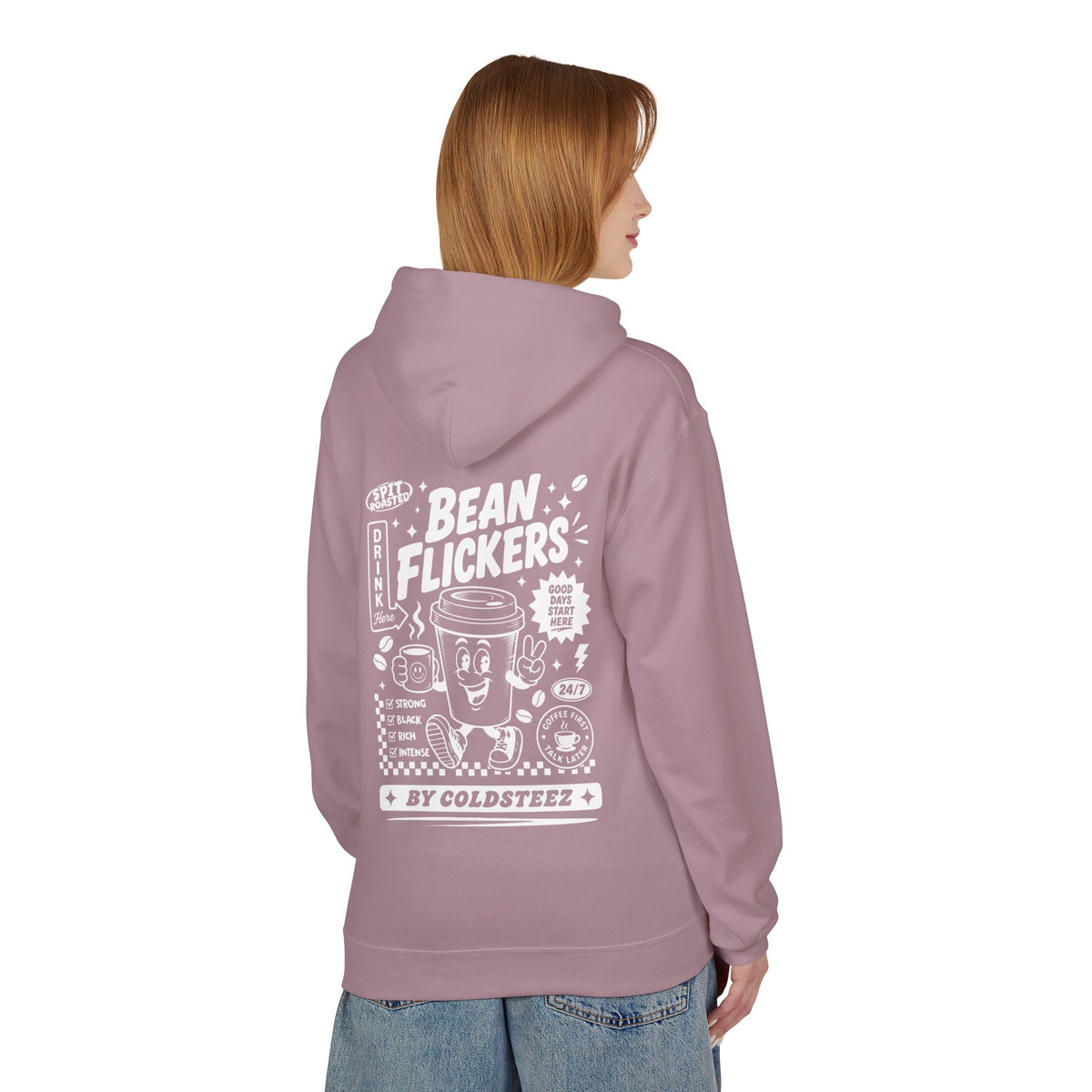 ColdSteez (CS014H) – "Bean Flickers" Coffee Shop Graphic Hoodie