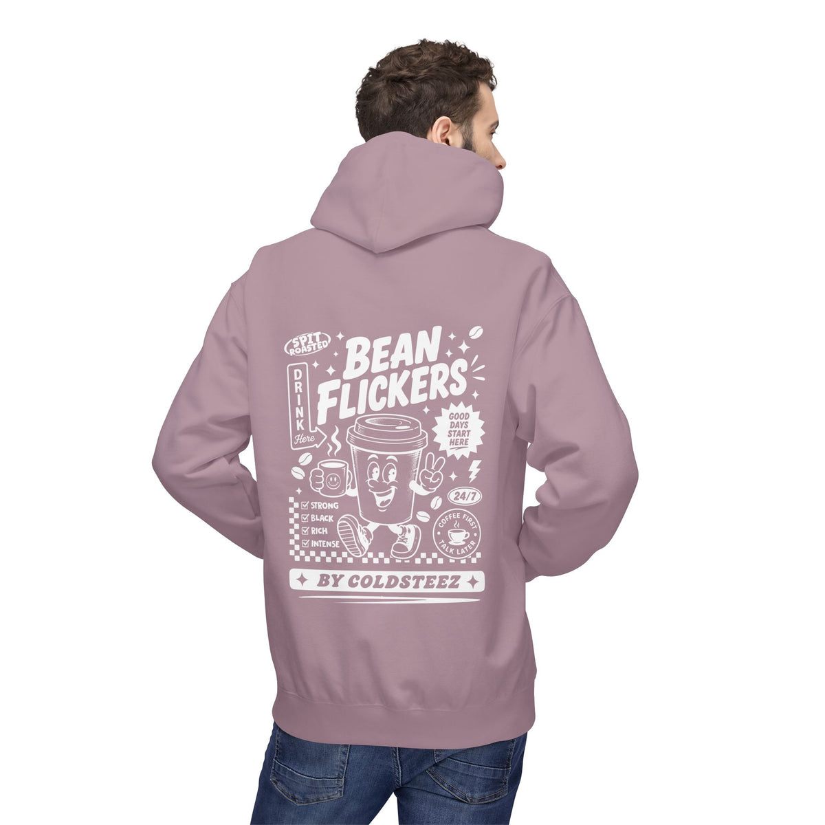 ColdSteez (CS014H) – "Bean Flickers" Coffee Shop Graphic Hoodie