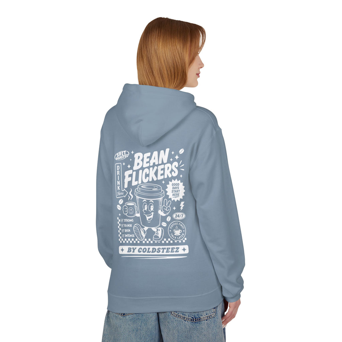 ColdSteez (CS014H) – "Bean Flickers" Coffee Shop Graphic Hoodie