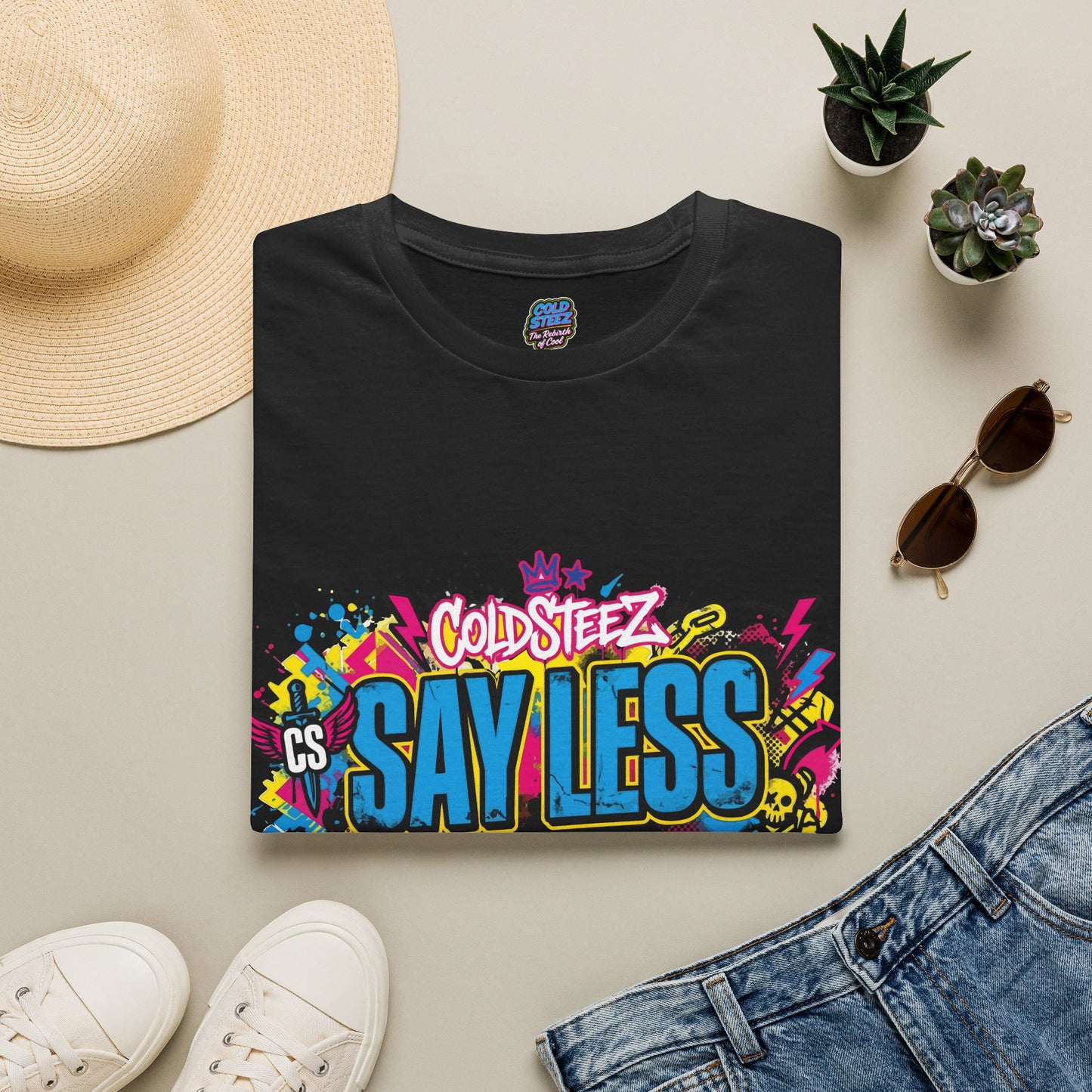 Say Less Graphic Tee — Bold Colorful Streetwear Shirt