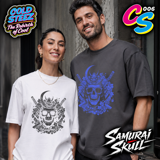 ColdSteez (CS006T) “Samurai Skull” Graphic T-Shirt | Japanese Streetwear Tee